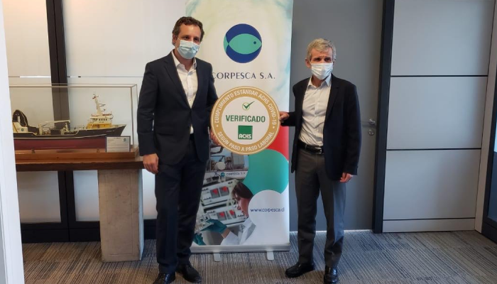 Corpesca recibe Sello COVID-19 ACHS por su labor en el control de la pandemia